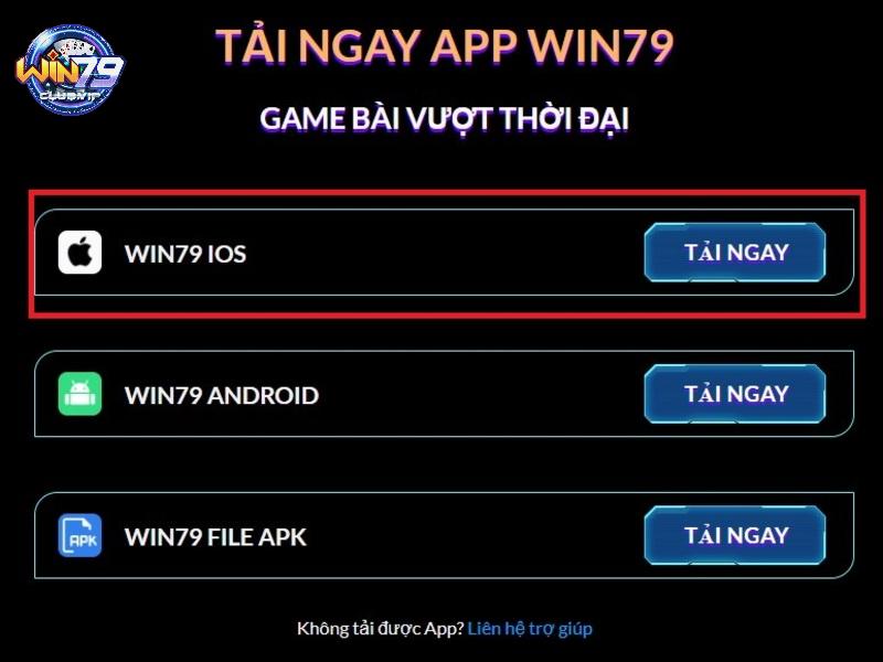 Chọn đúng phiên bản app Win 79 cho điện thoại iOS